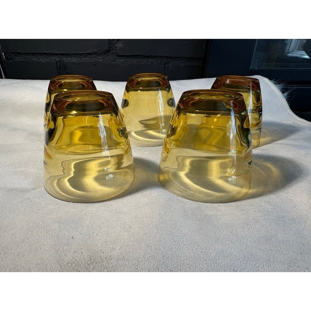 Amber Glass Tumblers Set of 5, One Size